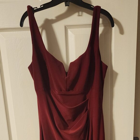 Le Chateau Evening Gown: Floor Length Crimson Red, worn once. Plus Size. - Picture 1 of 3